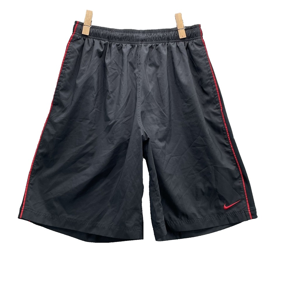 Nike Basketball Shorts Womens XL Black Red Sportswear Retro Training Running 90s